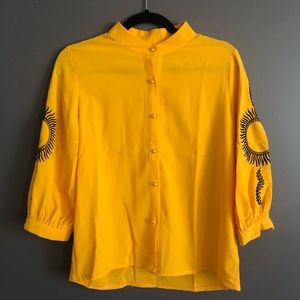 Embroidered Yellow Blouse